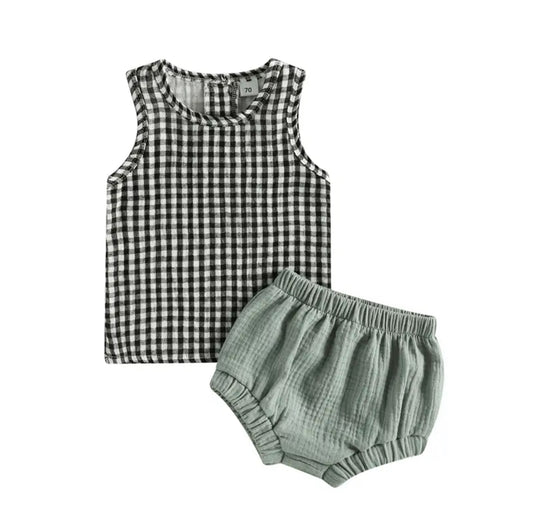 Plaid Tank and Bloomers Set
