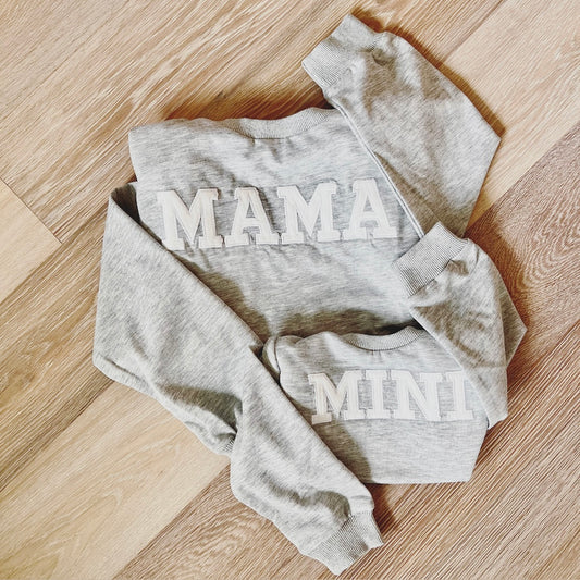 Mama & Mini Matching Crewnecks - Gray