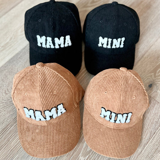 Mama & Mini Corduroy Baseball Hats