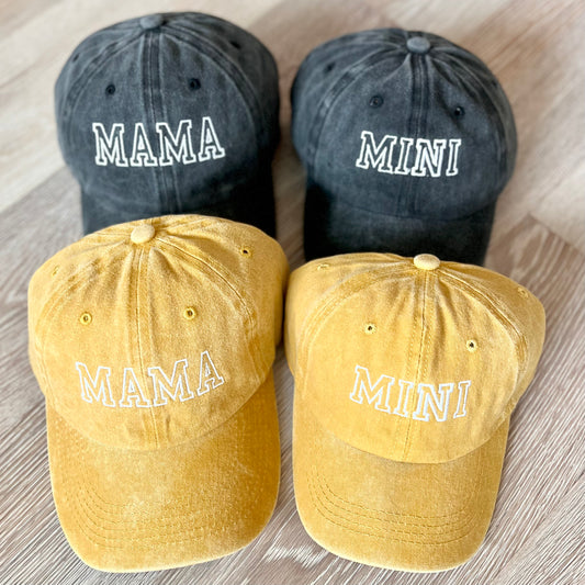 Mama & Mini Washed Baseball Hats