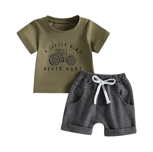 Moss Tractor Tee & Shorts Set