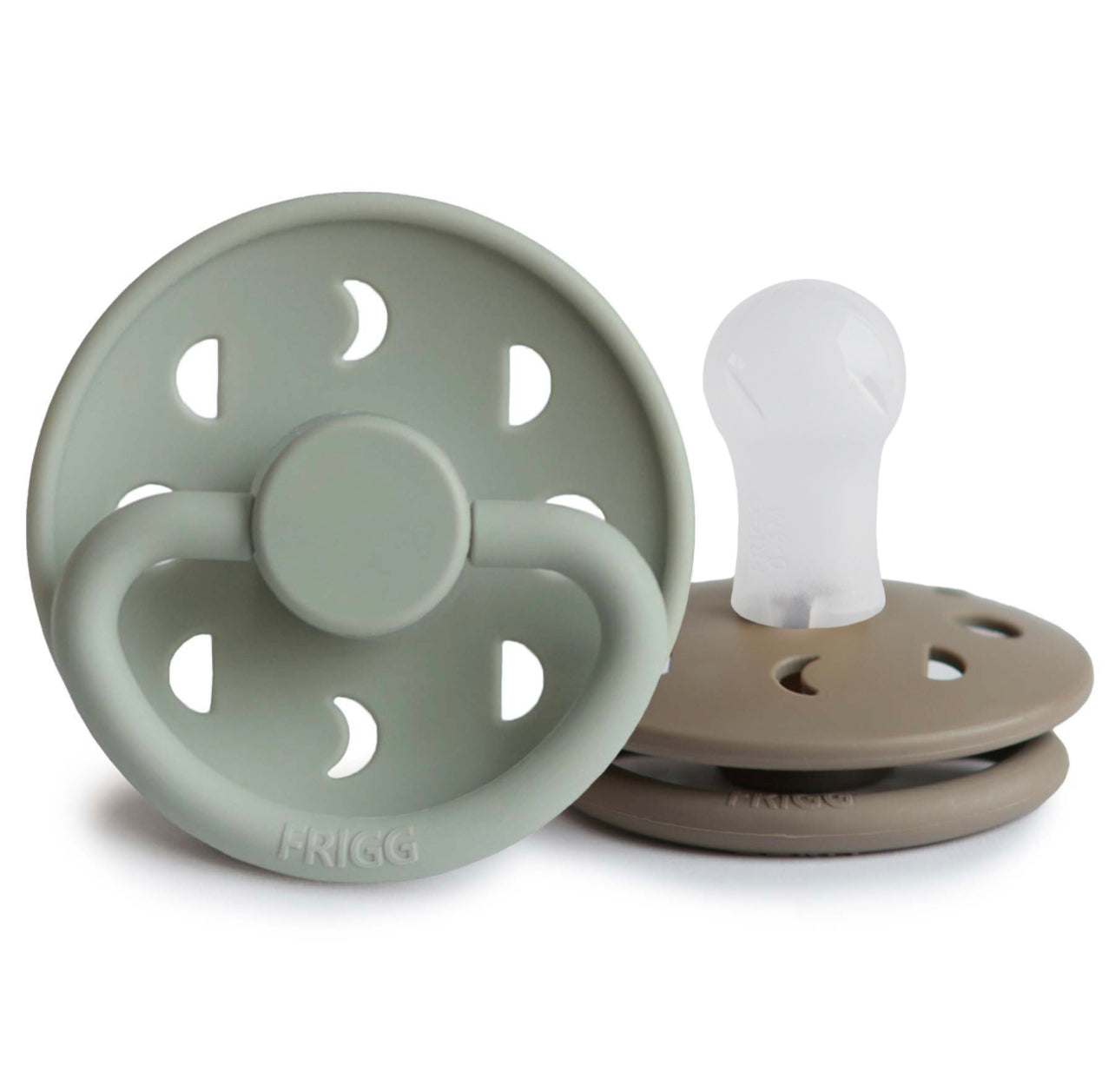 FRIGG Moon Silicone Baby Pacifier - Sage/Portobello