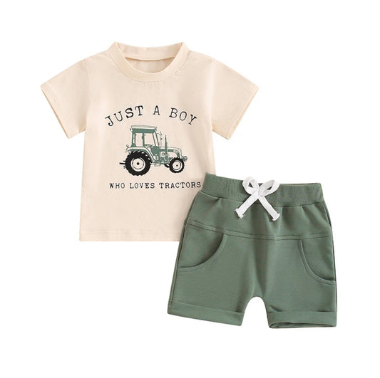 Tractor Tee and Shorts Set