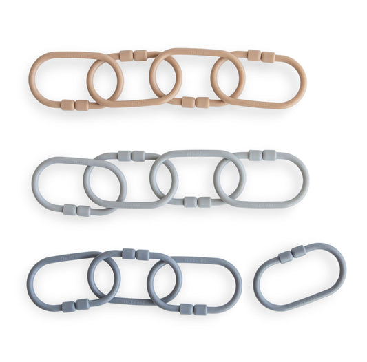 Chain Link Rings - Natural/Stone/Tradewinds