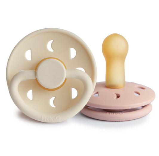 FRIGG Moon Natural Rubber Baby Pacifier - Blush/Cream