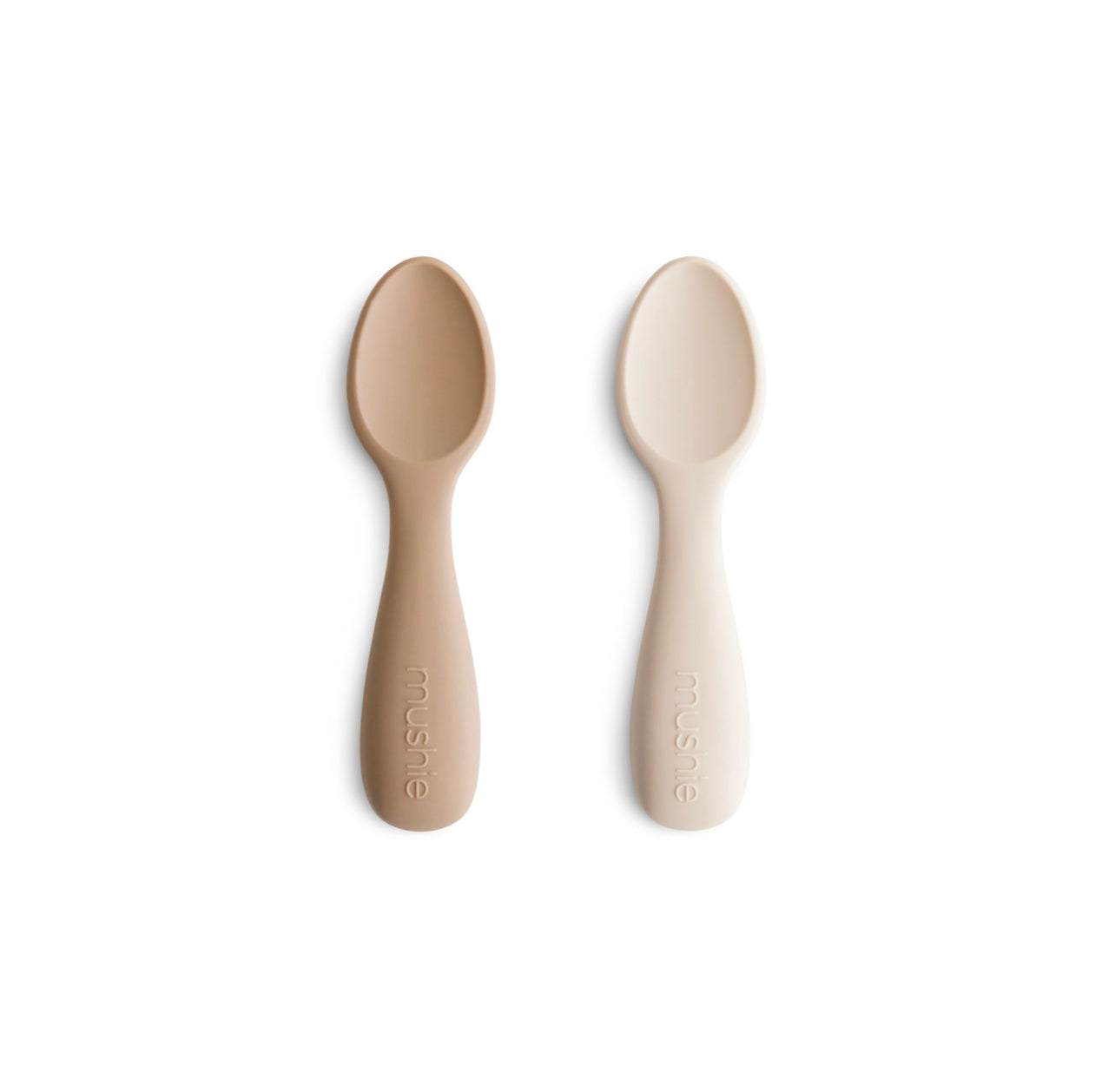 Silicone Toddler Starter Spoons 2-Pack - Natural/Shifting Sand