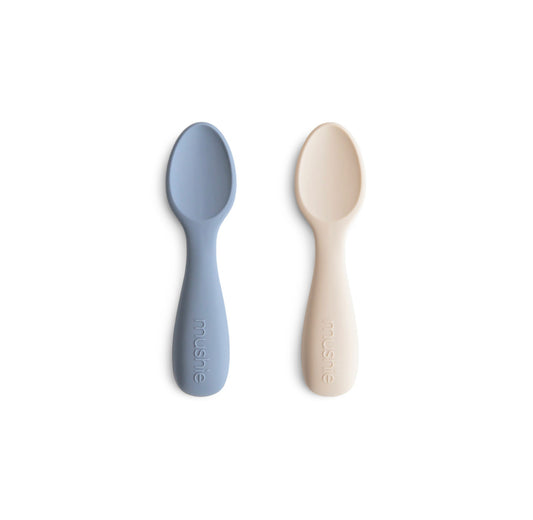 Silicone Toddler Starter Spoons 2-Pack - Tradewinds/Shifting Sand