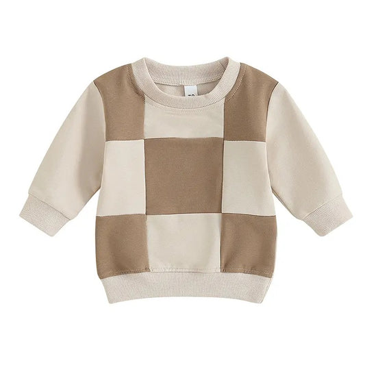 Neutral Checker Crewneck