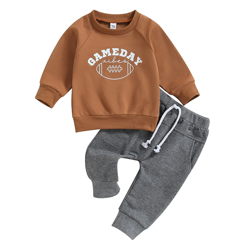 Football Gameday Vibes Crewneck & Joggers Set