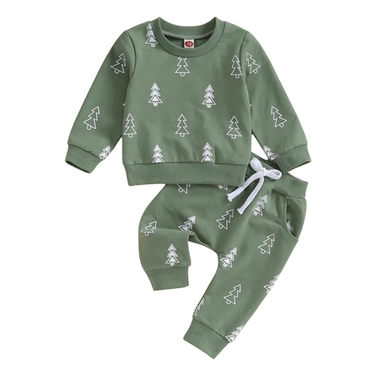 Fall Neutral Checker Zip Up Hoodie & Joggers Set 12-18 Months